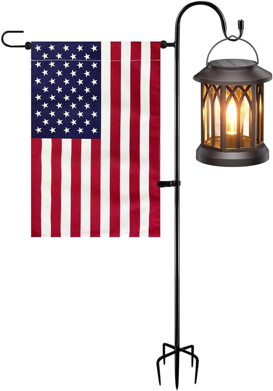 TOPFLAGS Garden Flag Stand with American Flag Garden Flag Metal Yard Flag Holder Pole Stake Small Flag Stands for Garden Flags 12 x 18