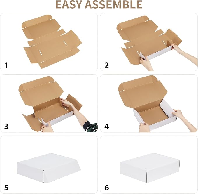RLAVBL 9x6x3 Shipping Boxes Set of 30, Corrugated Cardboard Mailer Box