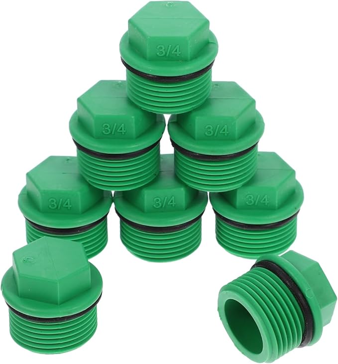 Baluue 10pcs Garden Hose Plugs and Caps, 3/4" Plastic Tubing Stoppers, PPR Material, Prevents Leakage, Ideal for Garden Splitters, Manifolds, Rain Barrels & Winterizing