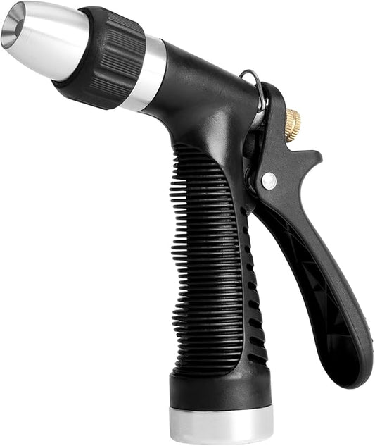 Metal Water Spray Nozzle, Grip Strength Adjustable Handheld Hose Nozzle, Adjustable Water Nozzle Spray with High Pressure for Watering Plants and Lawn, Car Washing, Patio and Pet Washing.