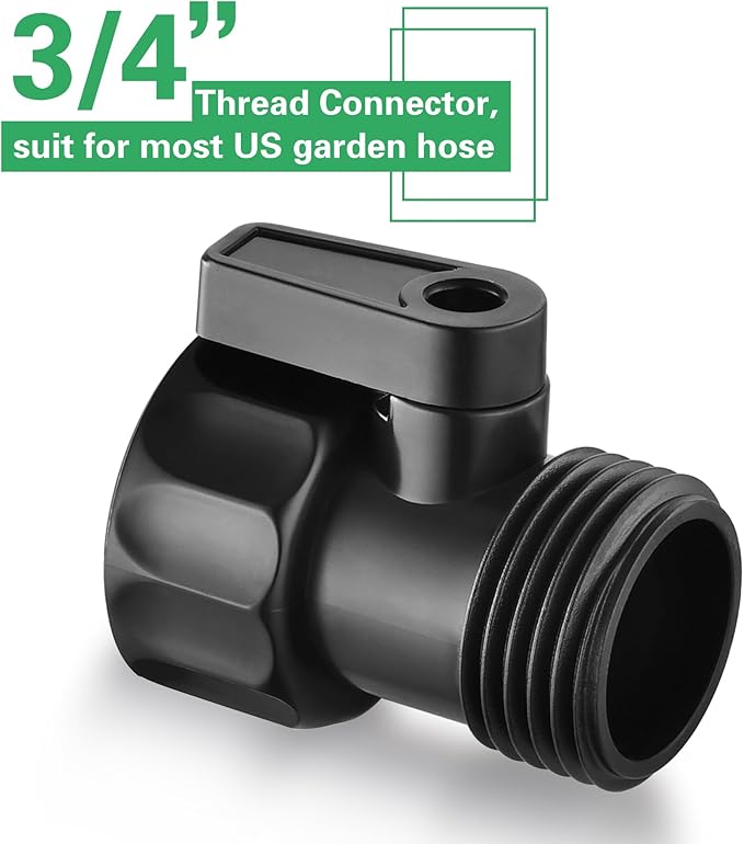 12 PCS 3/4'' Plastic Garden Hose Shut Off Valve,Water hose Shut-Off Ball Valve Thread Connector Coupling for Telescopic Water Pipe Water Gun Valve Control Standard 3/4'' Thread Connector Coupling