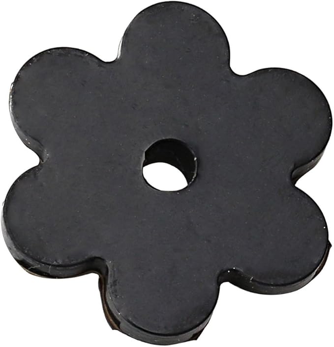 Garden Flag Stoppers, Rubber Garden Flags Pole Holder for Garden Flag Stand Small Black Flower Shape Yard Stoppers Indoor and Outdoor Use (5-Pack)