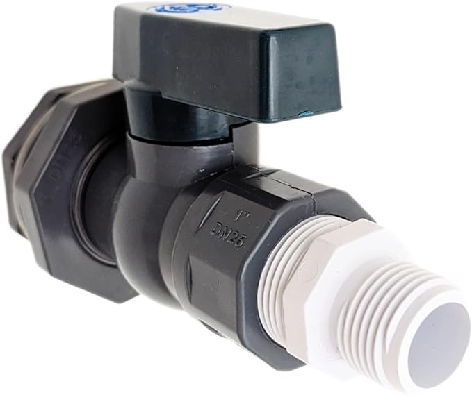 1" Full Port PVC Ball Valve Spigott Kit with Bulkhead Fitting + Hose Adapter …