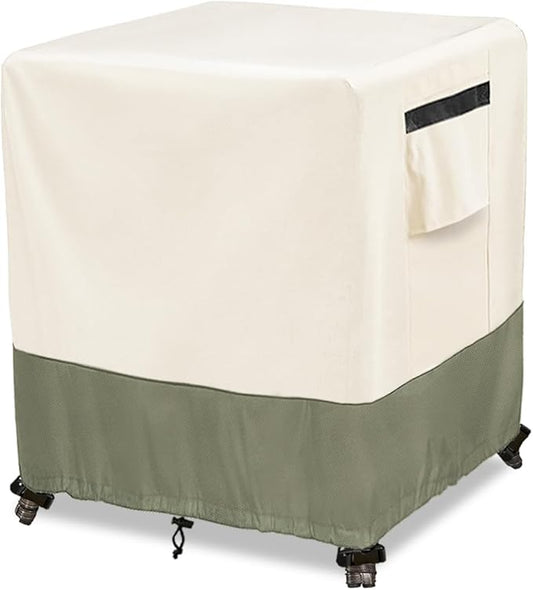 Outdoor Ottoman Cover 22 W x 22 D x 18 H inches,600D Heavy Duty Waterproof Patio Ottoman Cover,Patio End Table Covers
