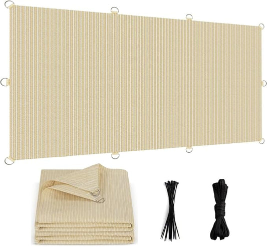 Sun Shade Cloth 6x20 FT, UV Block Outdoor Patio Shade Cover, Permeable and Tear Fade Resistant Rectangle Sunshade Fabric for Backyard, Porch, Pergola, Yard, Deck, Garden, Sand