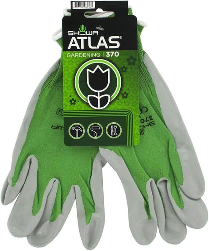 SHOWA Atlas 370B Professional Nitrile Work Gloves,for Landscaping, Gardening & Assembly, General Purpose Gloves