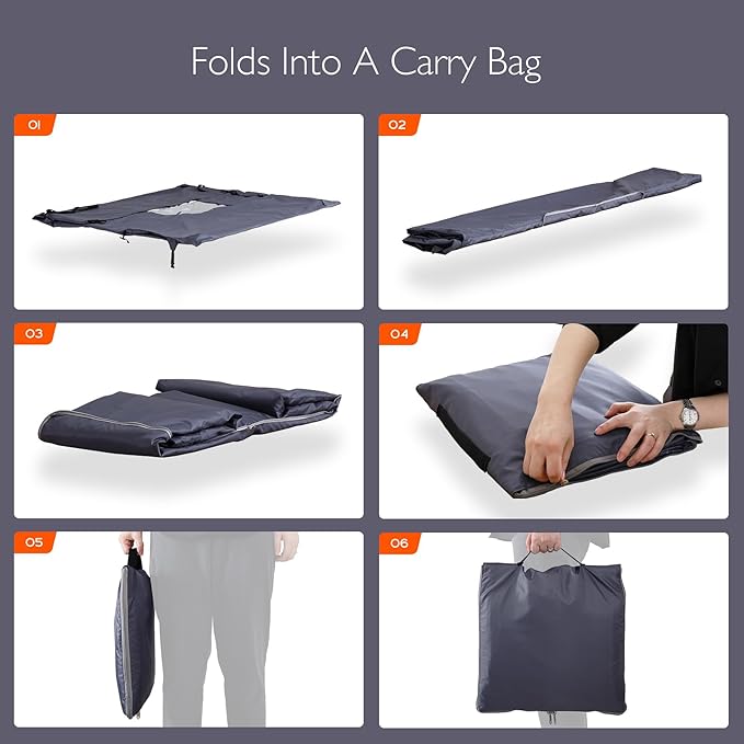 Patio Furniture Covers Waterproof - 420D Outdoor Table and Chair Set Cover with Built-in Storage Bag - Rectangular Patio Table Cover for 4-Seat Dining Set or Sectional Sofa - Darkgrey