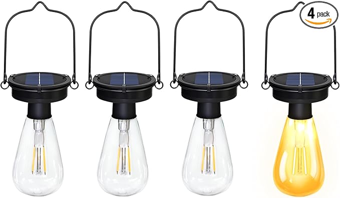 4 Pack Replacement Solar Light Tops,3.23in Solar Hanging Lantern Replacement Parts Outdoor Light Bulbs ,Small Waterproof Lantern for Outside Garden Patio Decor,DIY Gifts