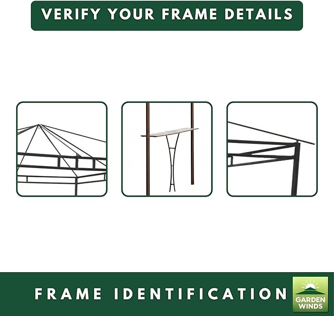 Garden Winds Durable 350 Replacement Canopy Top Compatible with Sonoma Outdoors 2010 10' x 10' Gazebo Model RN73277 - Beige