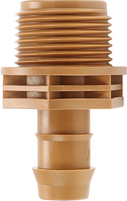 RedChili 10 Pack 1/2 Inch Drip Irrigation Fitting To 3/4 Inch MPT National Pipe Taper Thread Adapter-Compatible with 1/2 Inch 17mm .560" to .600" ID Drip Tubing