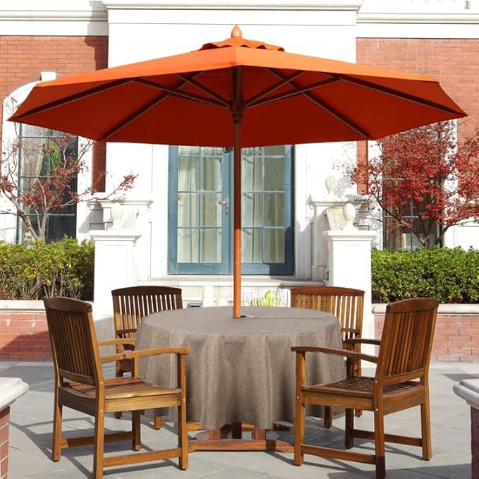 Outdoor Tablecloth Wrinkle-Free Stain Resistant Waterproof Polyester Fabric Table Cover with Zipper Umbrella Hole for Picnic/Party/Dinner/Patio Garden(60inch Round,Zippered,Flax)