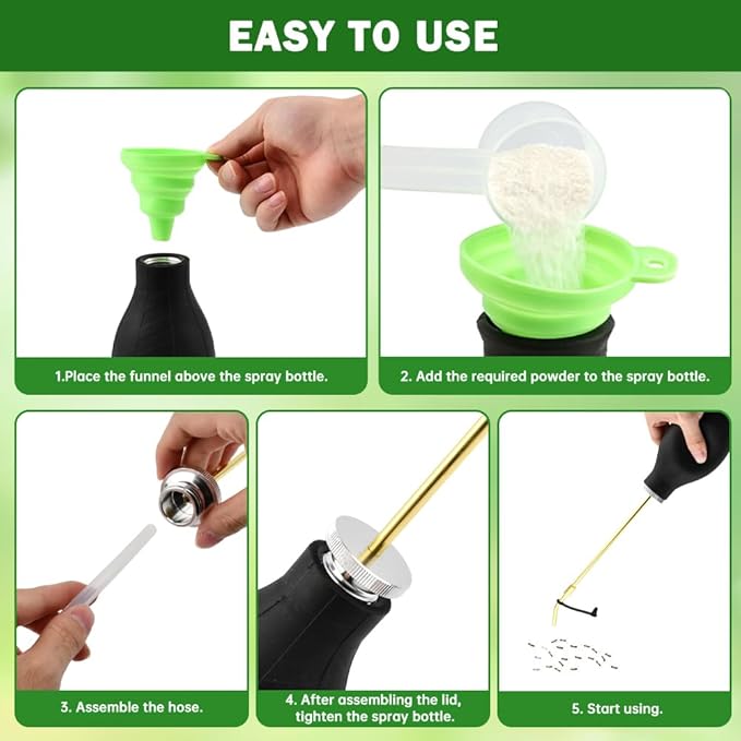 Earth Duster, Powder Sprayer, Garden Duster Applicator Dispenser with 1 Pair of Steel Balls, Bulb Duster Sprayer for Home Organic Gardening Agricultural Supply
