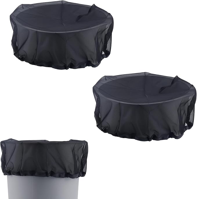 2pcs Rain Barrel Covers, 24" Fine Mesh Water Collection Bucket Filter Covers with Drawstring Rain Barrel Screen Net for Outdoor Garden Use, Prevents Leaves & Debris