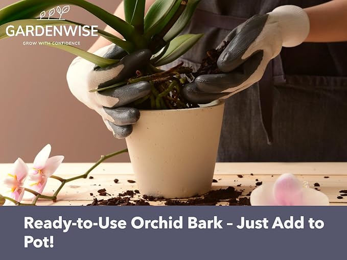 GARDENWISE Premium Orchid Bark for Potting Mix – Ready-to-Use Pine Bark for Indoor Plants, Orchid Repotting & Soil Mix Creation, Ideal Orchid Medium (10 quarts)