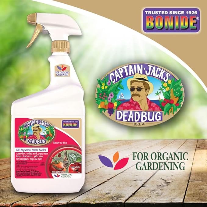Bonide Captain Jack's Deadbug Brew Ready-to-Use Spray, 32 oz Outdoor Insecticide and Mite Killer for Organic Gardening (Pack of 2)