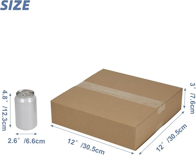 Hoikwo 12x12x3 Shipping Boxes Set of 15