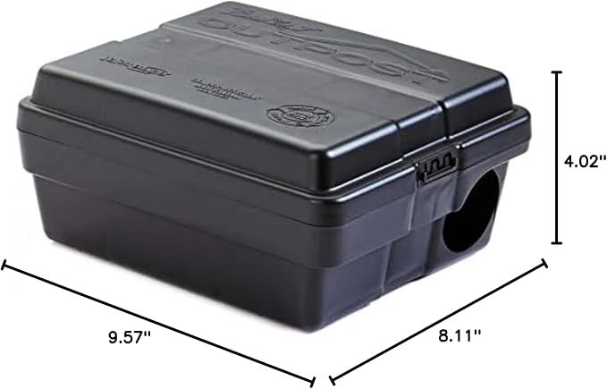 Outpost Rat Bait Station | Single Station Targets Small Mice Up to Large Rats | Position Horizontal or Vertical | Made in USA