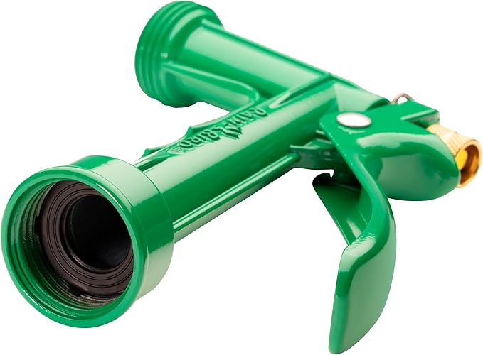 Rain Bird C06506 Classic Pistol Grip Rear Trigger Garden Hose Nozzle with Threaded Front, Durable Zinc Metal Body, Multi-Pattern, Green