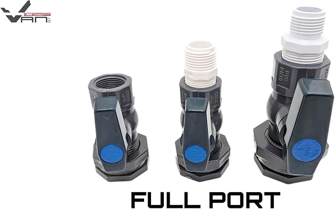 1" Full Port PVC Ball Valve Spigott Kit with Bulkhead Fitting + Hose Adapter …