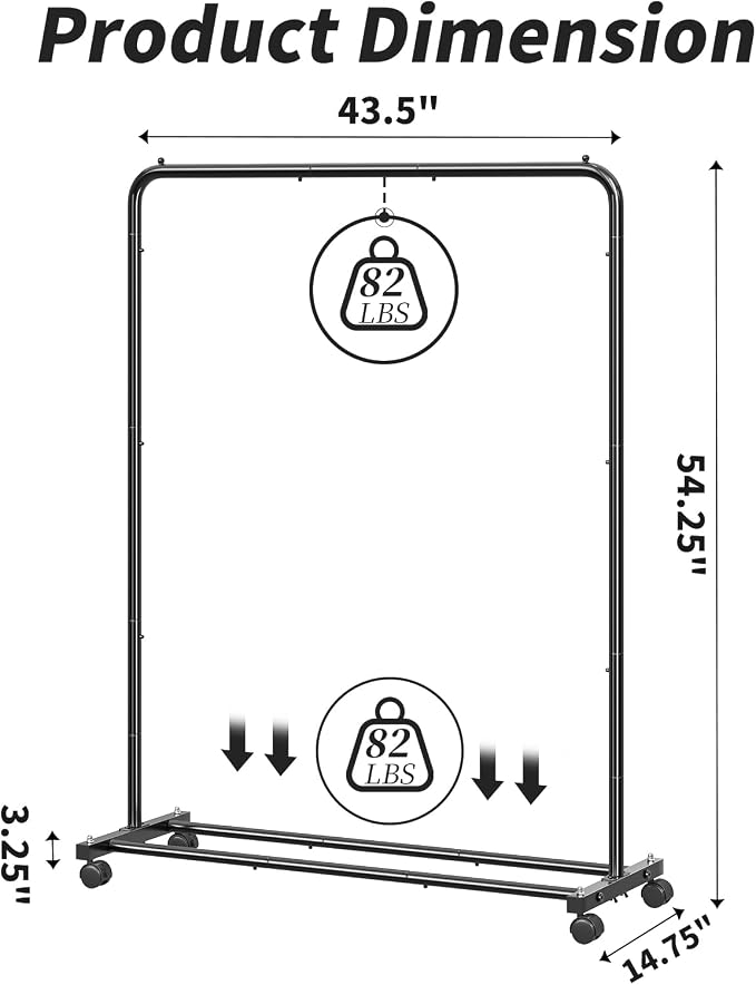Simple Trending Clothing Rack for Hanging clothes, Portable Garment Rack with Bottom Shelf, Metal Clothes Rack on Wheels for Bedroom, Laundry Room, Black (Pack of 3)