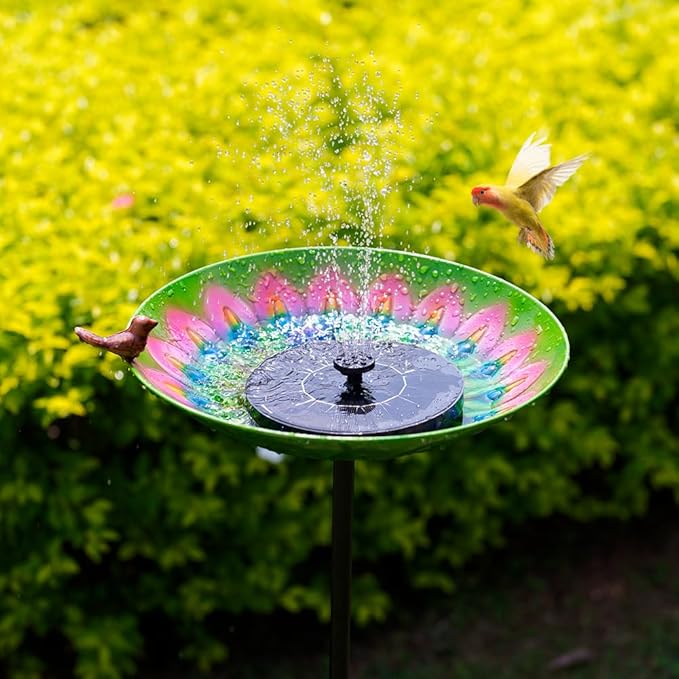 Metal Bird Bath for Outdoors, Peacock Birdbath with Stake, 43" H Bird Bath & Feeder with 13" Bowl for Outside Garden Patio Yard Decor
