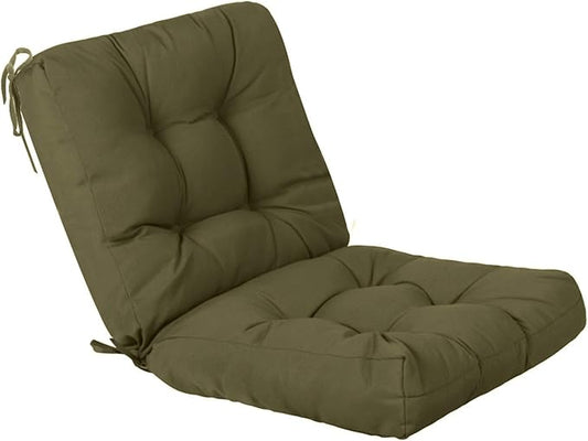 QILLOWAY Outdoor Chair Cushion for Patio Furniture, Waterproof Patio Cushions with Ties, Fade Resistant Replacement Pads for Outdoor Rocking Chairs,Sage