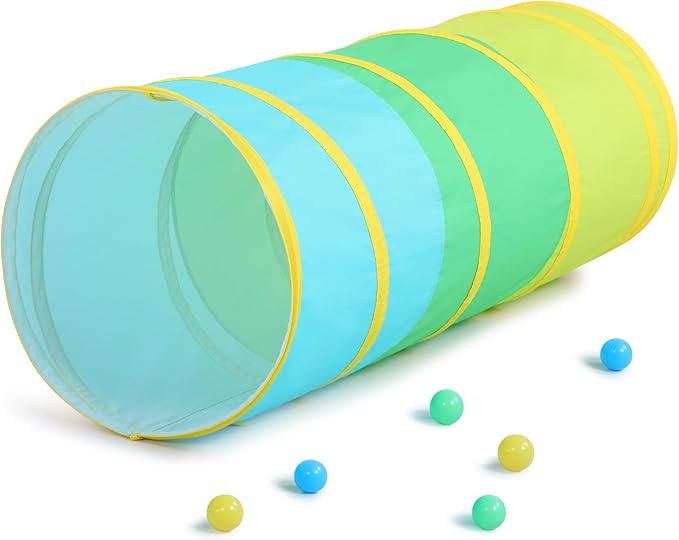 PigPigPen Kids Play Tunnel for Toddlers, Pop Up Tent for Babies or Dogs, Indoor & Outdoor Toys for Kids Backyard Playset (Cotton)