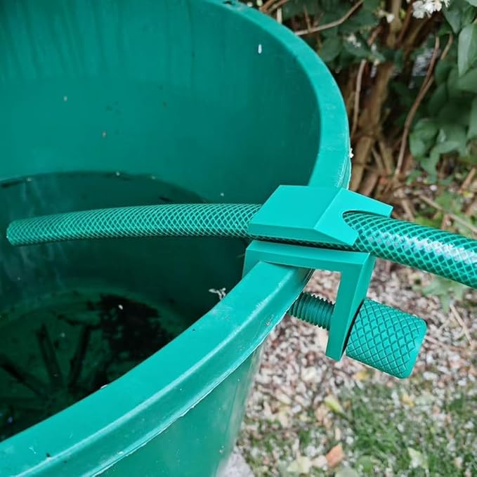 ABS Bucket Hose Holder for Rain Barrels, Secure Bracket Tool to Attach Garden Hoses on Barrel-Edge, Durable-Outdoor Hose Organizer, Space-Saving Design for Efficient Watering
