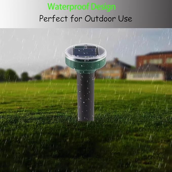 12PCAK Solar Powered Ultrasonic Mole Repellent,Snake, Groundhog Gopher, Vole Repellent Outdoor for Lawn Garden & Yard