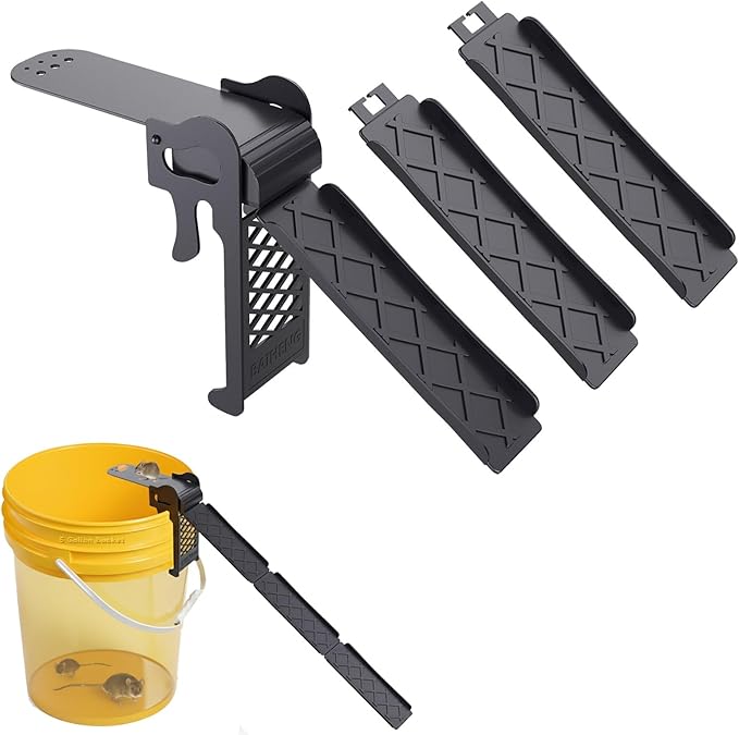 Walk The Plank Mouse Trap for 5 Gallon Bucket, Auto Reset 1 Pack | Continuous multi-catch system with instant auto-reset plank, high sensitivity trigger, fits standard 5-gallon buckets easily