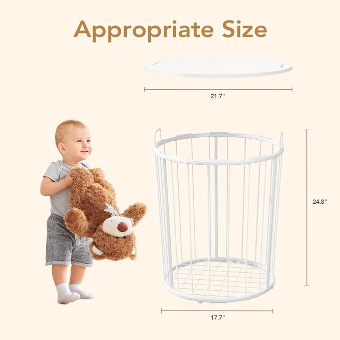 BBLIKE Large Stuffed Animal Storage End Table, Toy Storage for Kids Room