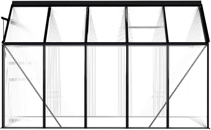 vidaXL Greenhouse, Cold Frame for Garden Patio Backyard Lawn, Green House for Plant Growing Gardening, Outdoor Greenhouse, Anthracite Aluminum