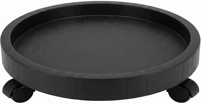 9.8 Inch Heavy Duty Plant Caddie with Wheels,Rolling Plant Stand Pot Trolley,Wheeled Planter Saucer Tray,Potted Flower Mover Dolly with Casters Round Coaster for Indoor Outdoor