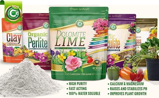 Organic Dolomite Lime 10LB - Made in USA - OMRI Listed - Garden Soil Amendment Fertilizer for Plants. Calcium/Magnesium Additive. Raise & Stabilize pH - Earthbox Tomatoes & Peppers Blossom End Rot