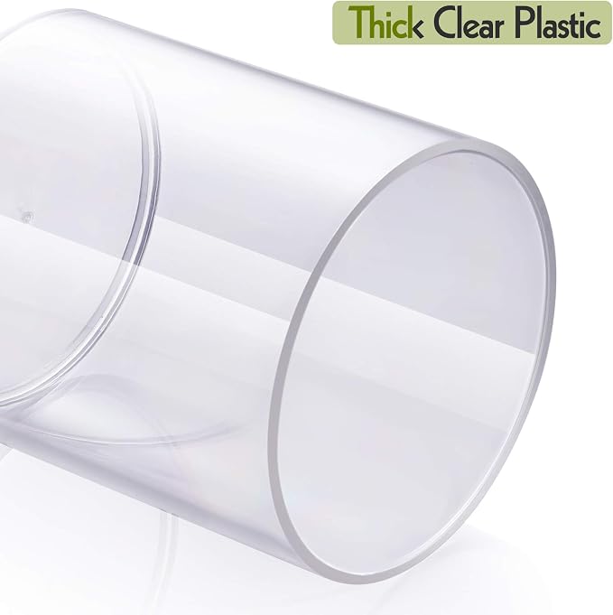 3 Pack Acrylic Qtip Holder Dispenser for Cotton Swabs, Balls, Floss Picks | Thick, Highly Clear, w/ Labels - Small Canister Apothecary Jar Set, Bathroom Decor Essentials, Shelf Vanity Storage Organizer