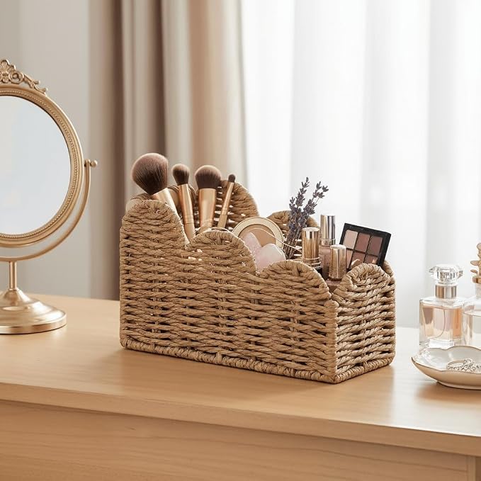 CubesLand Bedside Table Desk Organizer Caddy, Remote Pen&Pencil Holder Cup