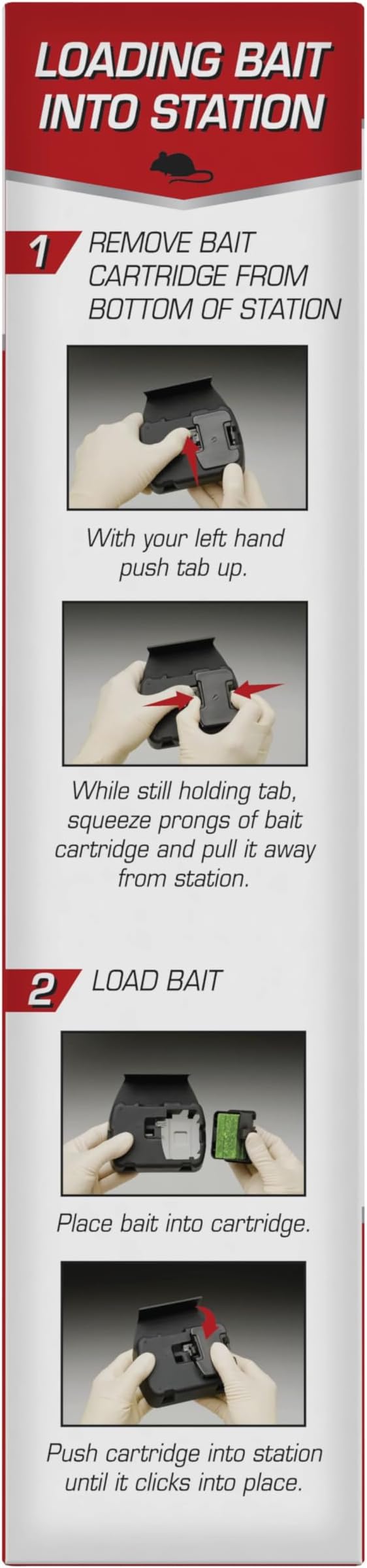 Tomcat Mouse Killer, Child Resistant, Refillable Station with 4 Bait Blocks | Tamper-Resistant Indoor Bait Station with Clear Monitoring Window, 1 Refillable Station with 4 Bait Blocks