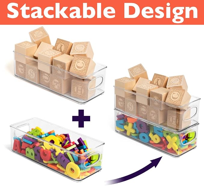 ClearSpace Plastic Pantry Organization and Food Storage Bin – Great Kitchen Organization and Kitchen Storage – Fridge Organizer Bins, Pantry Storage – 6 Pack | Clear food storage bins keep pantry, fridge, and kitchen essentials organized while maximizi...
