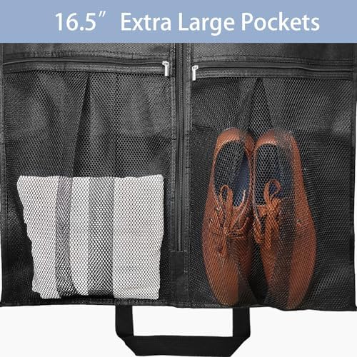 8" Gusseted Heavy Duty Garment Bags for Travel 43"" Suit Bags for Closet Storage Hanging Clothes Bag with Pockets Mens Suit Holder for Shirts, Coats, Dresses, 3 Pack