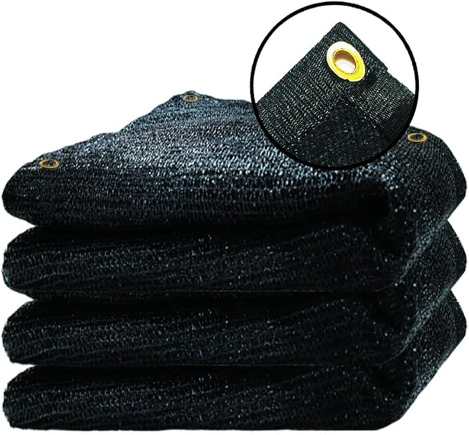90% Black Shade Cloth, 6.5X20Ft Garden Sun Shade for Plant Cover, Outdoor Shade Netting with Grommets, Sunblock Mesh Tarp for Patio, Greenhouse, Pergola, Potted Plant, Chicken Coop