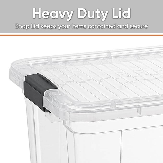 Superio 21 Quart Clear Plastic Storage Boxes with Lids, Stackable Organizer Containers, BPA-Free Storage Bins for Home, Office, School & Dorm, 3 Pack