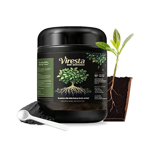 Soil Activator - Viresta Soil Revitalizer, Plant Food Enhancer, Concentrated Humic Acid Formula - Promotes Root Growth & Nutrient Uptake for Lawns, Garden, Indoor & Outdoor Plants (1Pcs)