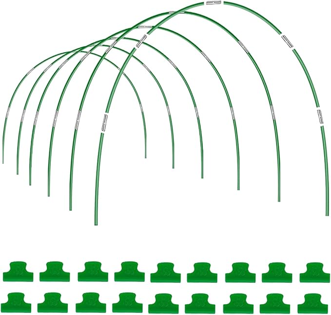 Greenhouse Hoops Grow Tunnel, 8FT Long Garden Hoops, 36pcs DIY Width Plastic Coated Fiberglass Garden Tunnel for Raised Beds, Rust-Free Garden Tunnel for Garden Fabric