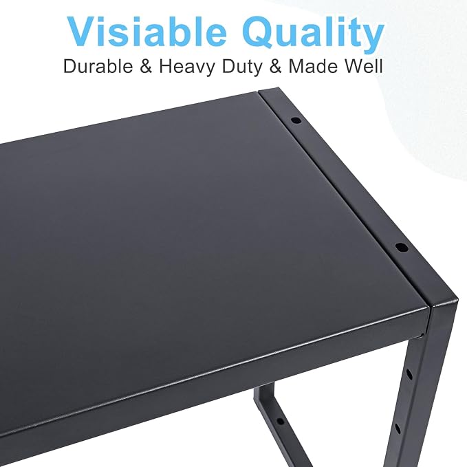 2 Pack Expandable Metal Storage Shelves, 110LBS Heavy Duty Shelving Units