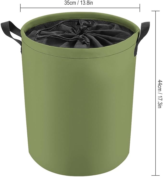 Large Laundry Hamper Bag, Light Green Trend Color Collapsible Laundry Basket with Drawstring Dirty Clothes Organizer Washing Bin for Family Essentials Storage