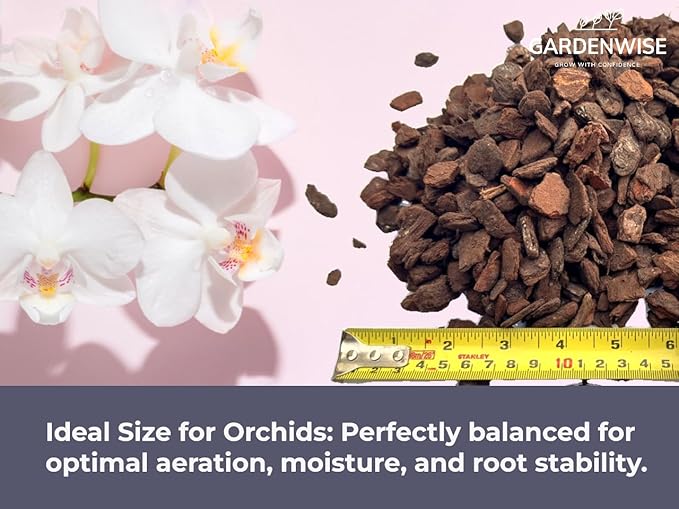 GARDENWISE Premium Orchid Bark for Potting Mix – Ready-to-Use Pine Bark for Indoor Plants, Orchid Repotting & Soil Mix Creation, Ideal Orchid Medium (2 quarts)