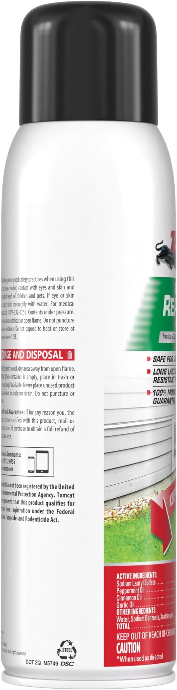 Tomcat Repellents Rodent Repellent Continuous Spray, 14 oz. | Indoor and Outdoor Mouse and Rat Deterrent, No-Stink Cinnamon, Peppermint and Garlic Essential Oil Formula