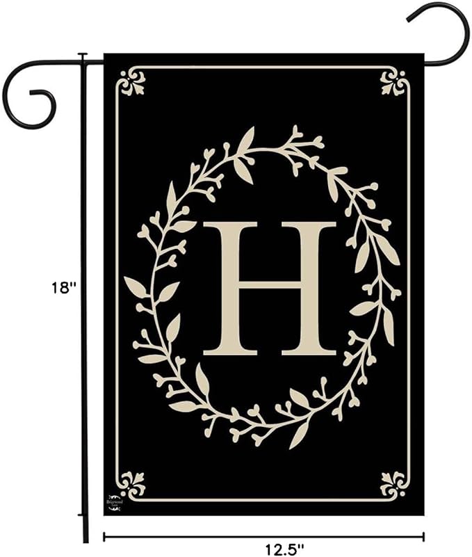 Briarwood Lane Classic Monogram Letter H Garden Flag Everyday 12.5" x 18"