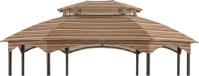 Garden Winds Durable 350 Replacement Canopy Top Compatible with Manhattan 10’ x 12’ Gazebo Model L-GZ1138PST - Stripe Canyon
