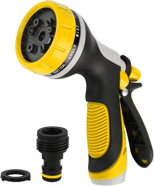 Garden Hose Nozzle with Adjustable 10 Watering Patterns, Water Hose Nozzle Sprayer with Slip Resistant,High Pressure Garden Hose Spray Nozzle for Plants & Lawns Watering,Car Washing and Pet Showering